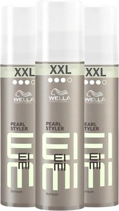 Drie flessen Wella EIMI Pearl Styler XXL styling gel.