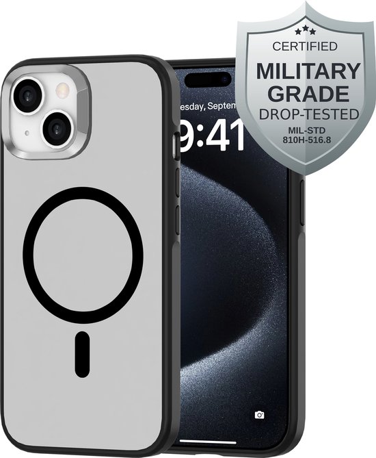 iPhone 14 hoesje met MagSafe-cirkel en militaire certificering.