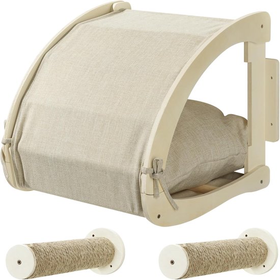 Kattenhangmat voor aan de muur, Groot kattenplankje voor wandmontage