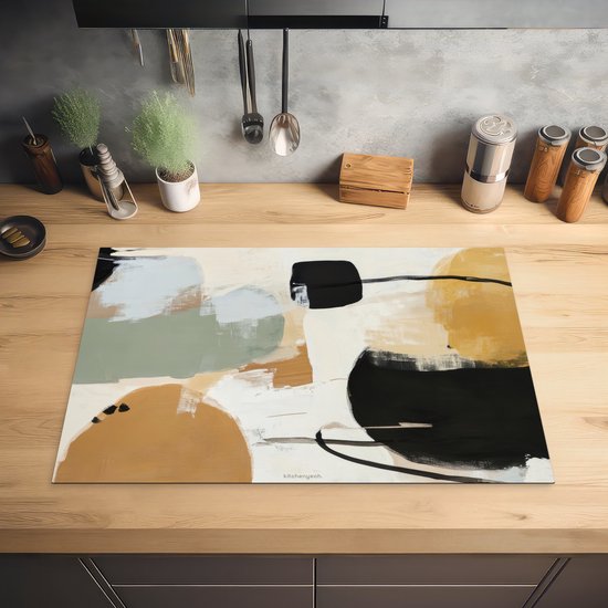 KitchenYeah® Protection plaque induction 74x48 cm - Peinture - Abstrait - Couleurs - Protege plaque de cuisson - Couvre plaque induction - Protecteur d'induction - Cuisine