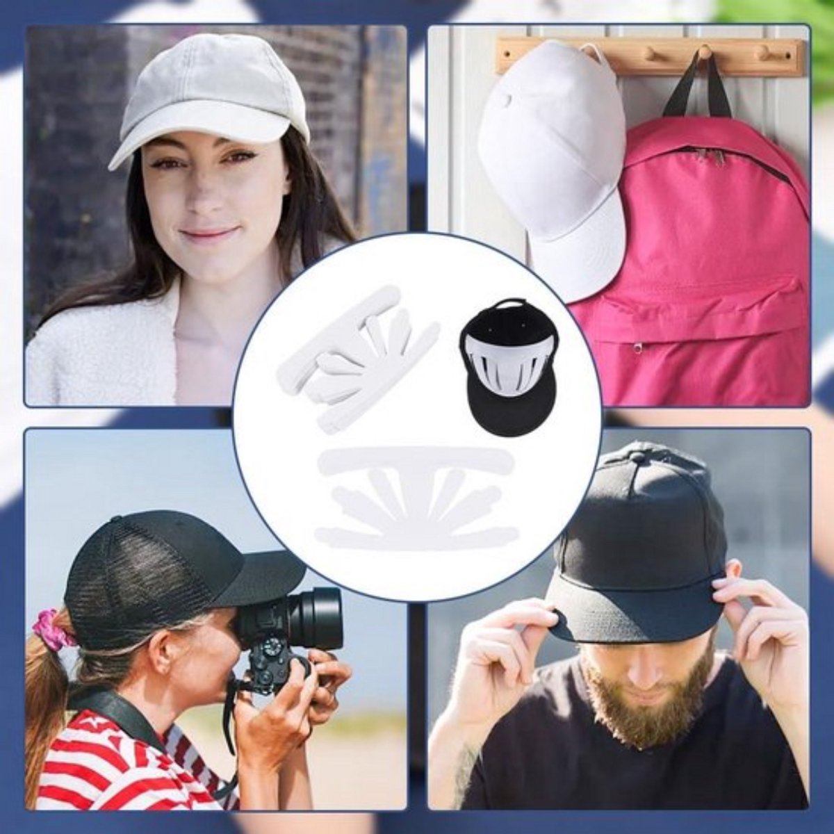 Lot De 10 Supports Intérieurs Pour Casquettes Baseball - PVC Transparent, Anti-Déformation - 8