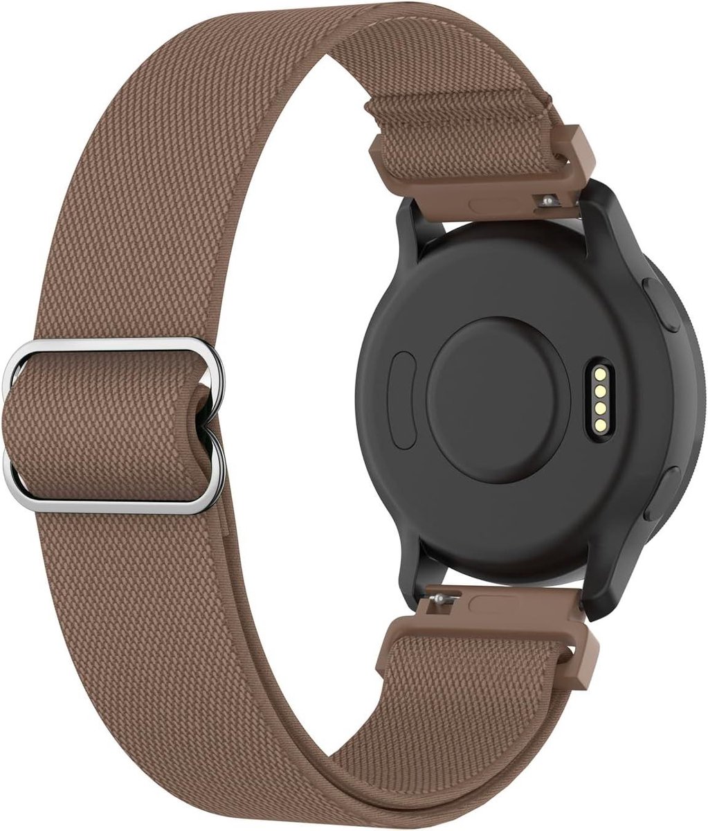 Elastic Adjustable Pink Nylon Watch Band - Compatible with Garmin Venu 2S-Venu 3S-Vivoactive 4S-Vivomove 3S-Forerunner 255S-255S Music-Forerunner 265S - 18mm
