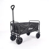 Venec Opvouwbare Bolderkar – Lichtgewicht en Robuust – Max. Draagvermogen 150 kg – Compact Ontwerp 87 x 54 x 76 cm – Verstelbare Stang – Massieve Banden – Inclusief Bidonhouder – Zwart