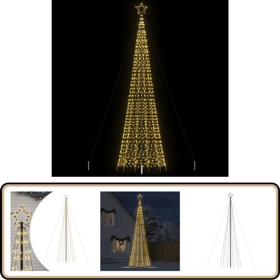 vidaXL - Cône lumineux - avec - Piquets de terre - 1534 - Blanc chaud - LED - 500 - cm