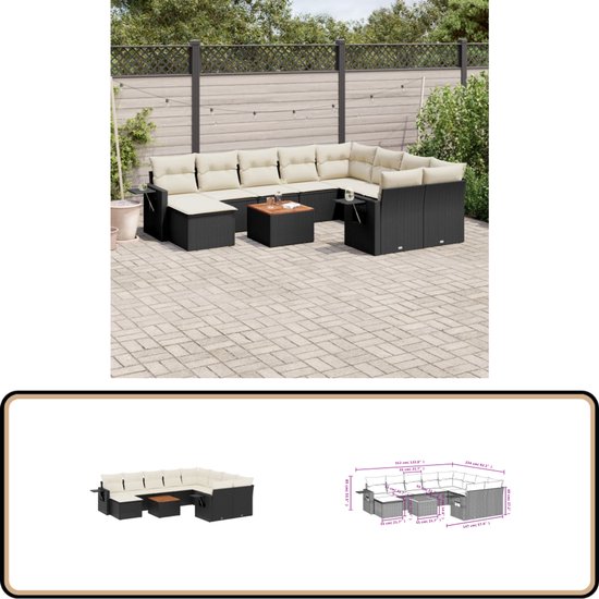 Balkon loungeset - Balkonbank 100 cm hocker 40 x 60 cm