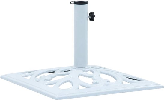 vidaXL Parasolvoet - Gietijzer - Wit - 12 kg - 49 cm Parasollvoet - Parasolbasis - Gietijzeren Voet - Tuinset - Terrasdecoratie