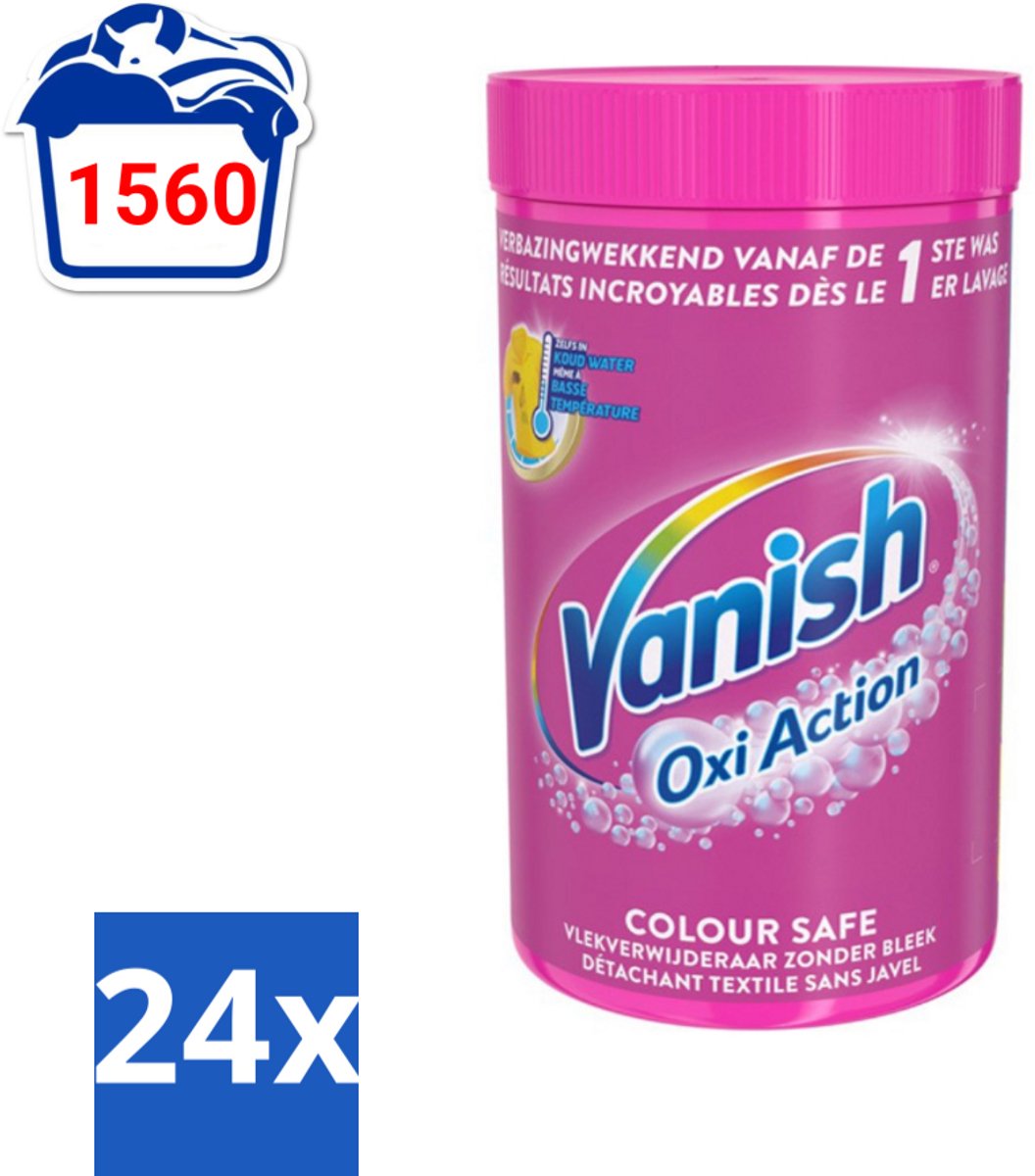 Vanish Oxi Action - Veilige Kleur - Vlekkenverwijderaar Poeder - Zonder Bleek - Gekleurde Was - 1.5 Kg - Voordeelverpakking - 24 stuks