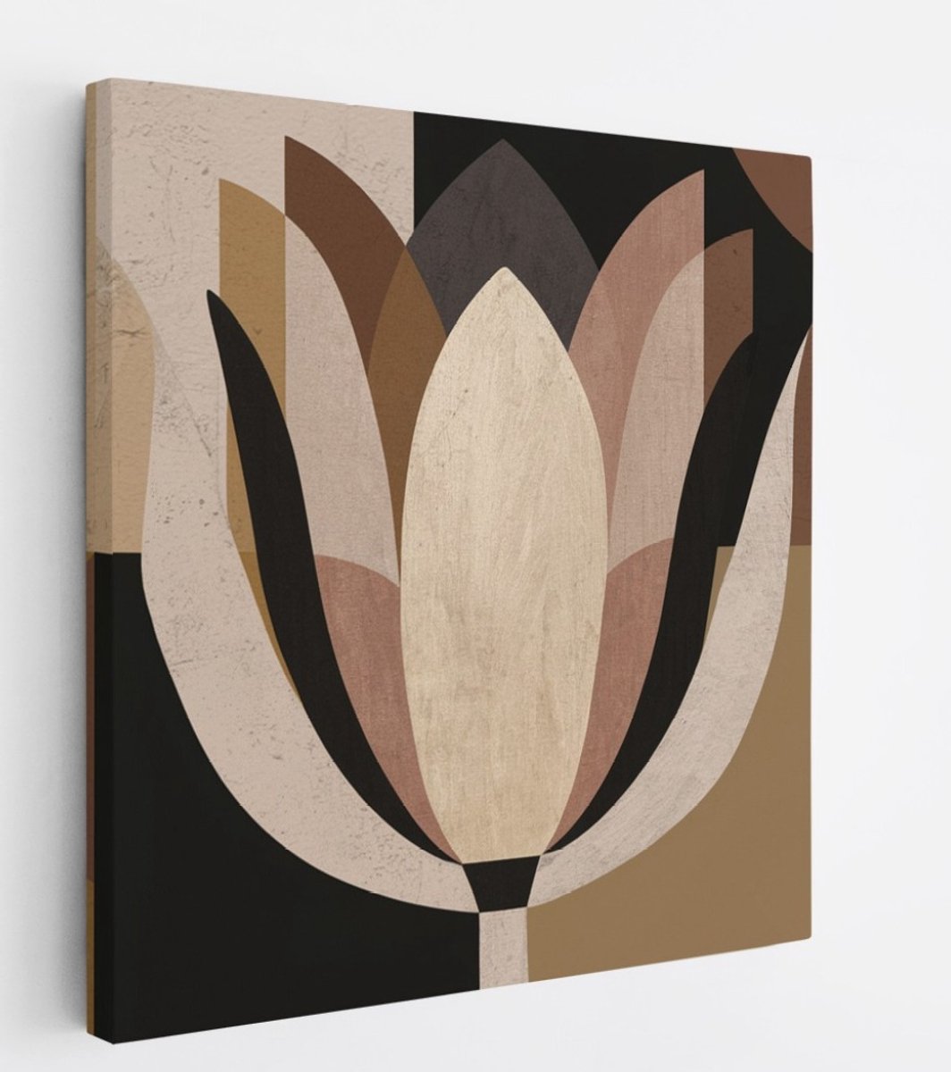 Saammp Canvas Schilderij - Abstracte Tulp - Natuur - bloemen - 40x40 - Foto op canvas - Wanddecoratie - Muurdecoratie Woonkamer - Kantoor Decoratie Multicolor