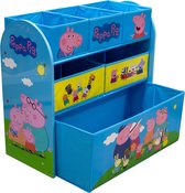 Peppa Pig Opbergkast - Speelgoed Opbergbank - Kinderkast met Opbergbakken - Opbergsysteem voor Kinderen - 62,5 x 29,5 x 60 cm