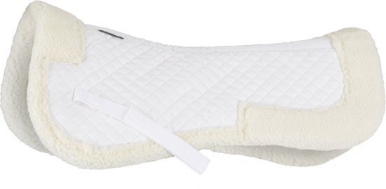 Coussin De Selle Correcteur Antidérapant Noir En Fausse Fourrure Poney Avec Inserts Feutre
