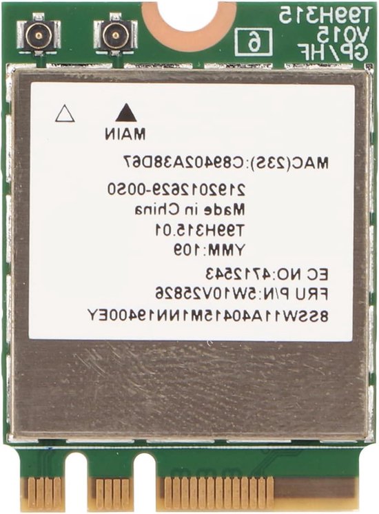 Waveshare Draadloze MINIPCIE RTL8852BE NIC, Gigabit Dual-Band Wi-Fi 6