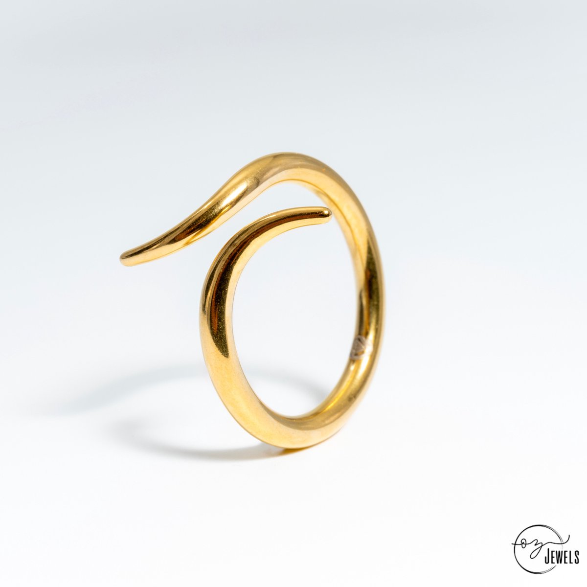 OZ Jewels – Slangvormige Ring – 18K Verguld – Elegant – Vrouwen