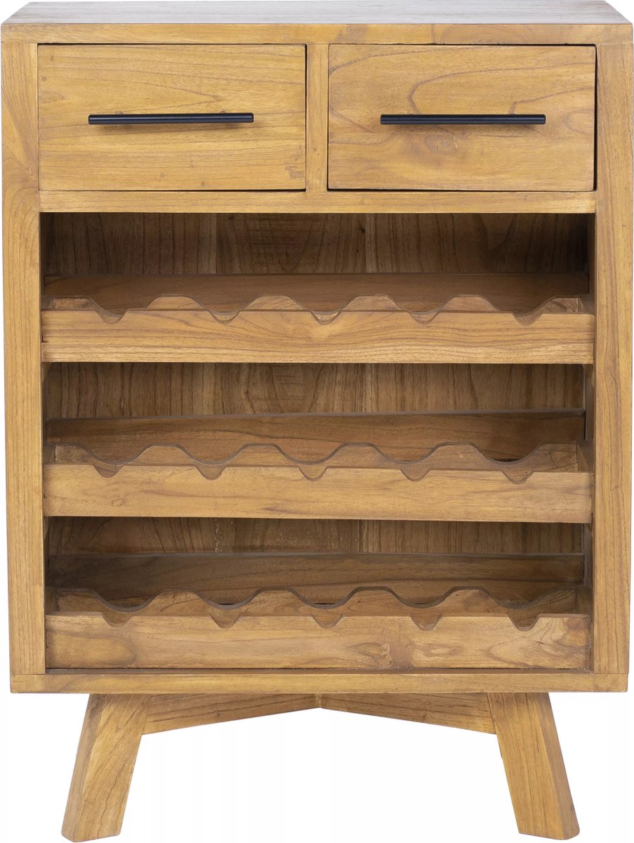 Vente-unique Wijnrek van Mindi-hout - 15 flessen - B 60 x D 35 x H 80 cm - AVEIRO