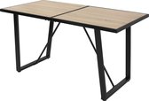 Eettafel 140x70 cm met zwart onderstel voor 4-6 personen ML design