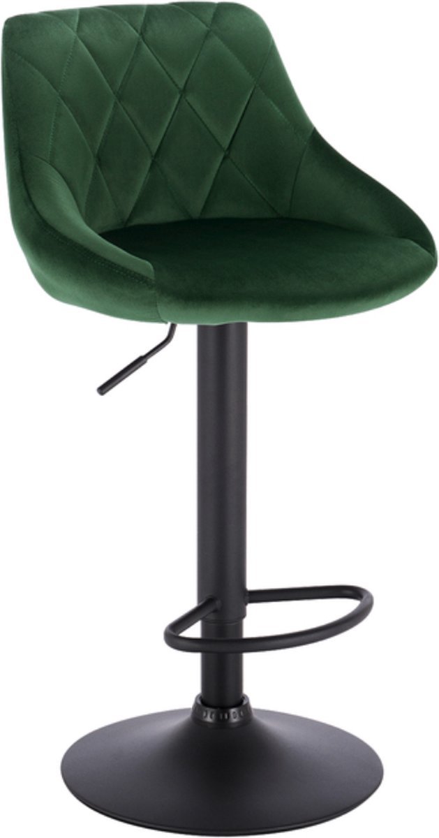 Bolt Edge Designer Barkruk - Donkergroen - Velvet - Ergonomisch - Verstelbaar - Set van 1