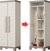 DailySupplies® Tuinkast - Tuinkist - Tuinkasten voor Buiten - Tuinberging - Kunststof - 65x45x180cm - Beige