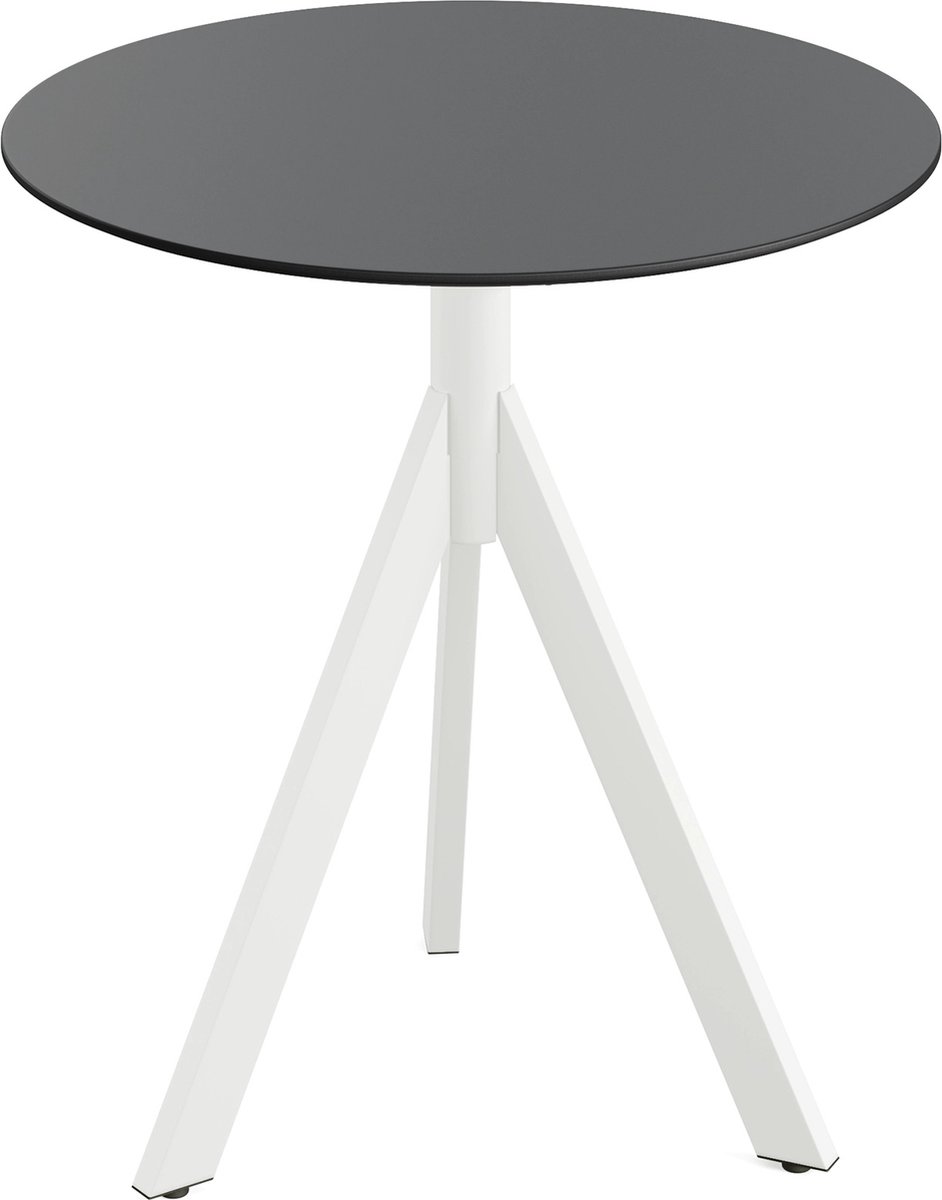 Essentials Infinity Tripod Terrastafel Wit Frame + Zwart HPL 70 cm - 140021070 - Horeca & Professioneel