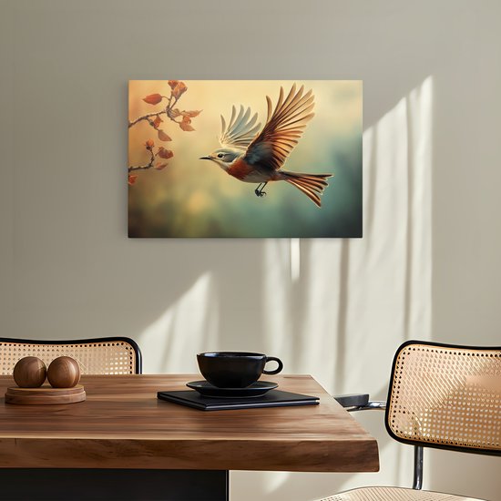 Tableau sur toile Saammp - Vogel - Automne - Nature - Animaux - 120x80 - Photo sur toile - Décoration murale - Décoration murale Salon - Décoration chambre - Impression sur toile