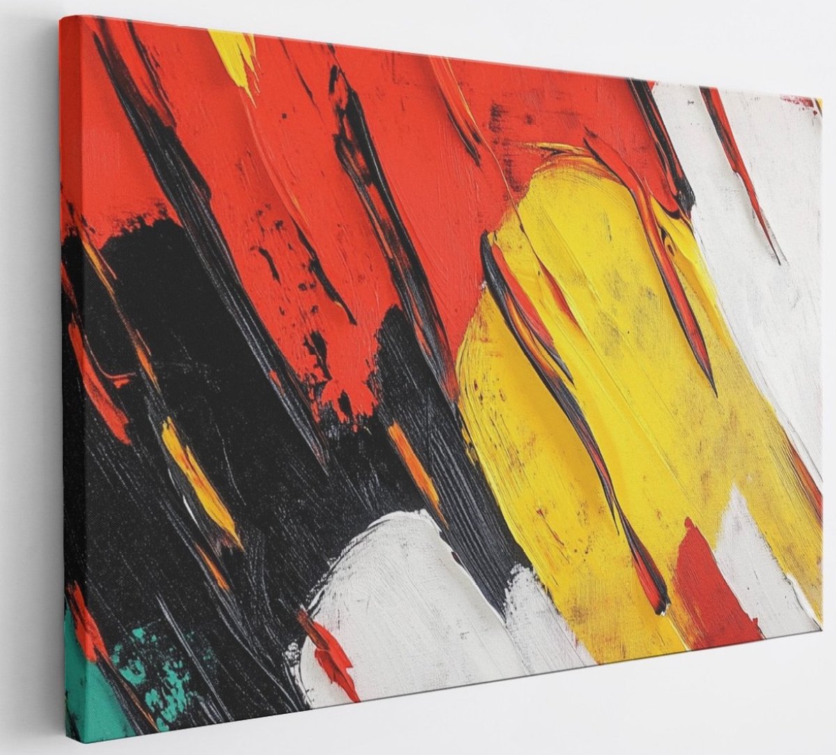 Saammp Canvas Schilderij - Grof - Kleurijk - Abstract - 30x20 - Foto op canvas - Wanddecoratie - Muurdecoratie Woonkamer - Slaapkamer decoratie - Canvas Print Multicolor