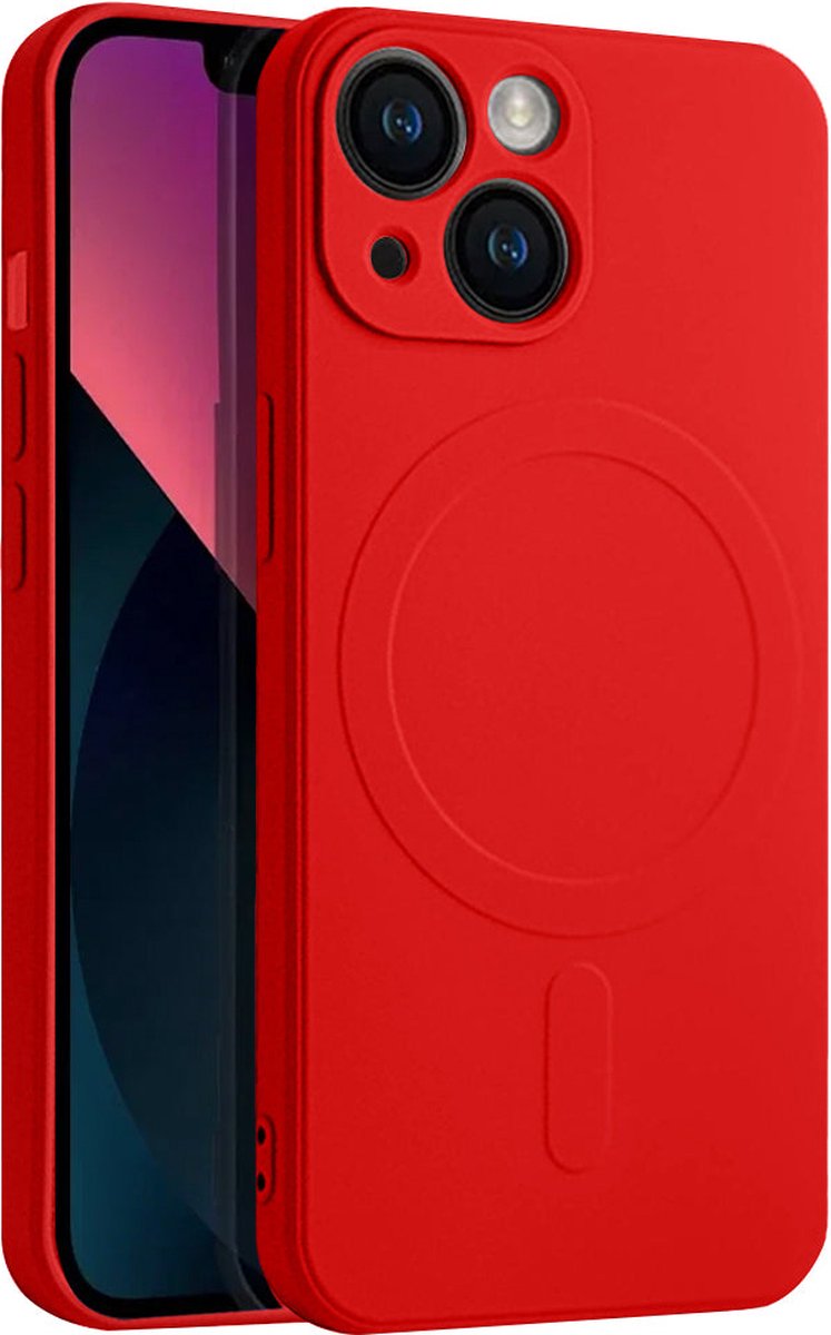 Casify Siliconen Hoesje geschikt voor MagSafe iPhone 13 Mini Hoesje - Rood