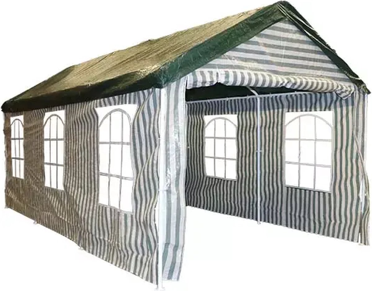 Buitengewoon Boet Partytent 300x600 cm - Groen/Wit