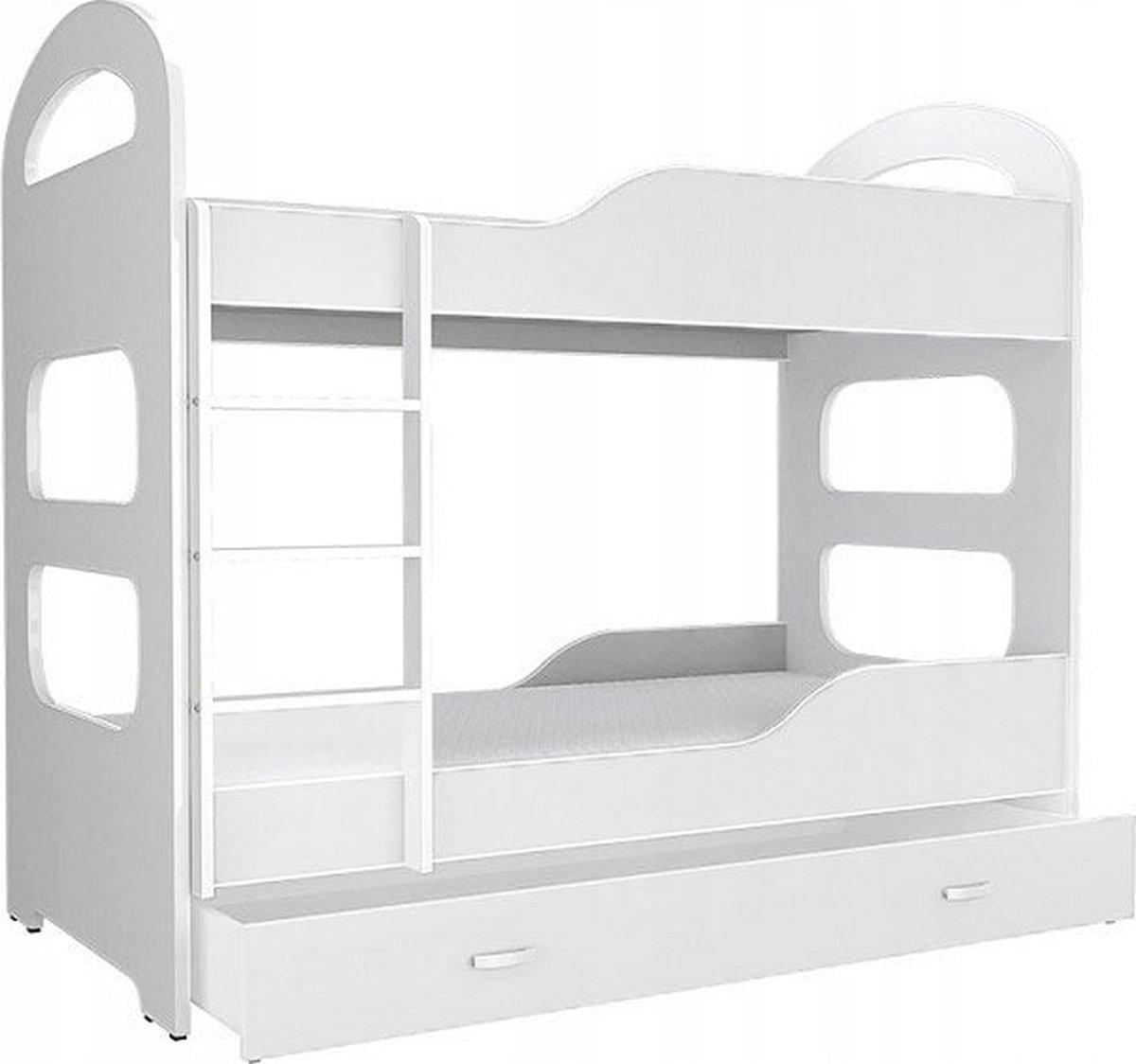Viking Choice Kinder Stapelbed Wit 160x80 cm - Inclusief Lade & Uitvalbeveiliging - MDF