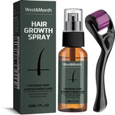 Baardverzorging -Bbaardgroei kit -Baardgroei Spray Set - Bevordert baardgroei, baarddichtheid serum, met ginseng en gemberextracten, microneedle roller, baardverzorgingsset