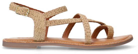 Sacha - Femme - Sandales en raphia beige à brides croisées - Taille 38