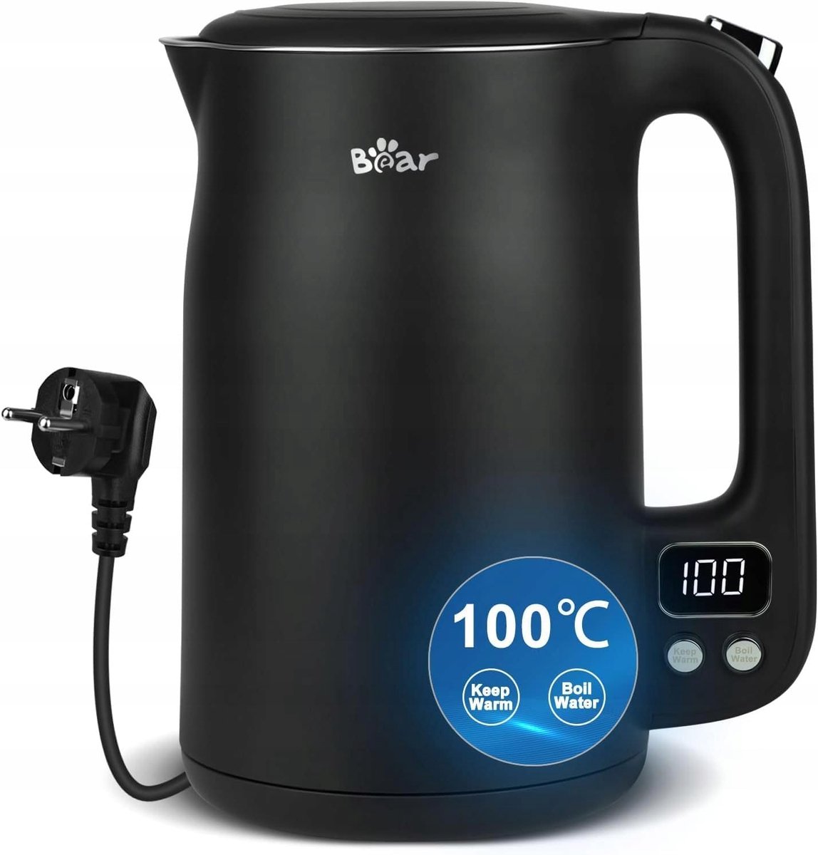 Waterkoker 1,7 l met 11 temperaturen en digitale controle - Roestvrij staal 304