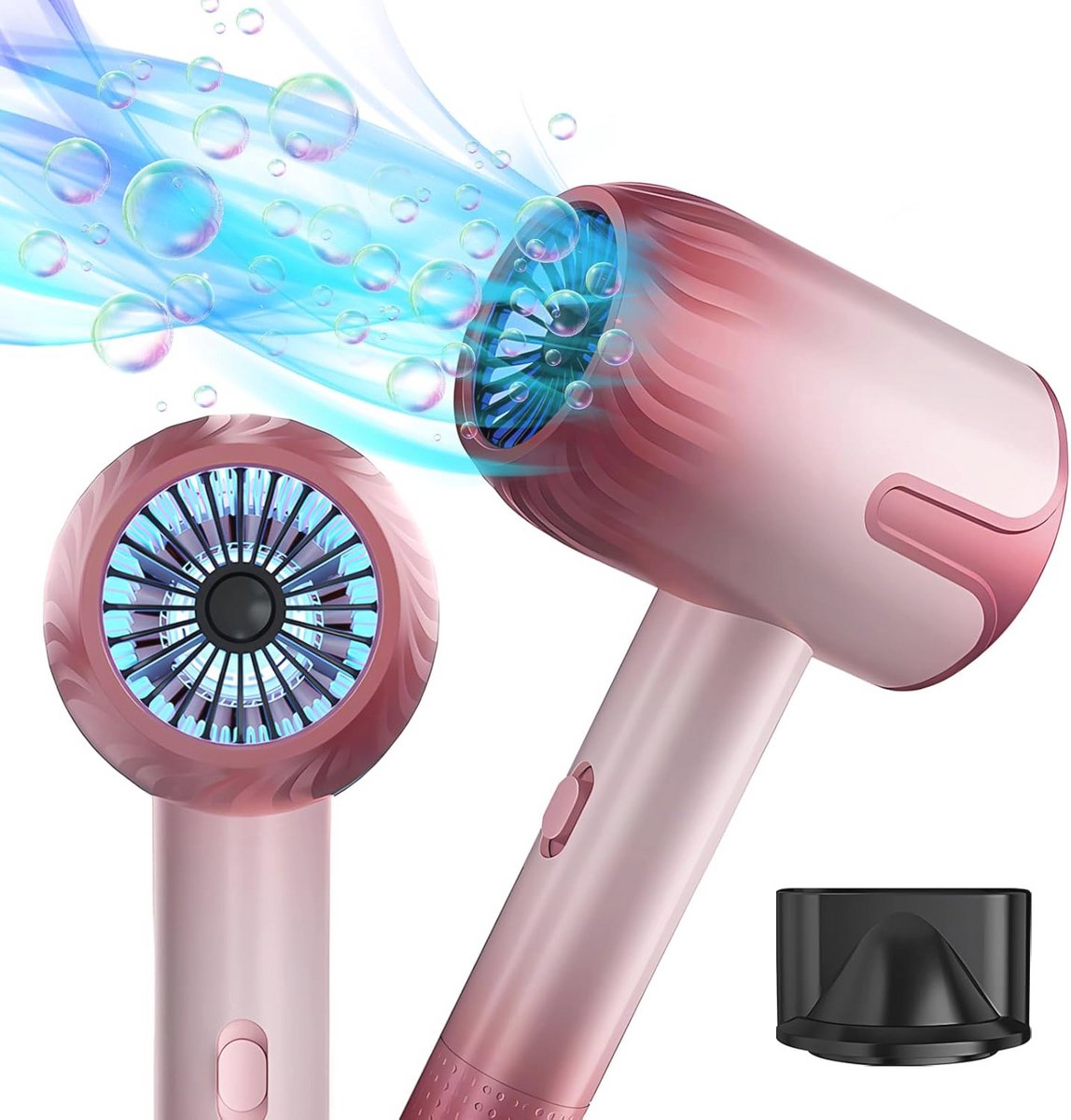 Professionele Ionische Haardroger 2300W met 3 Warmtestanden en Stylingmondstuk voor Thuis en Reizen