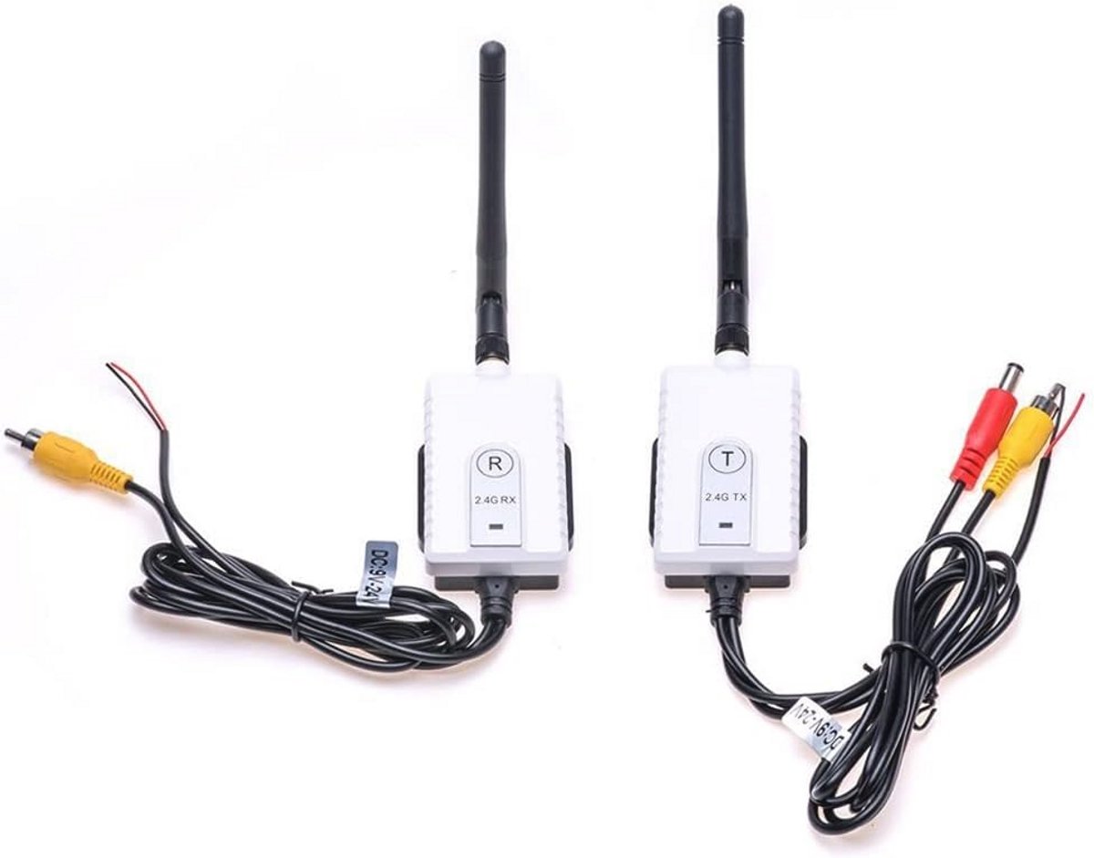 Draadloze AV-kabel zender en ontvanger voor voertuigcamera - 200m bereik