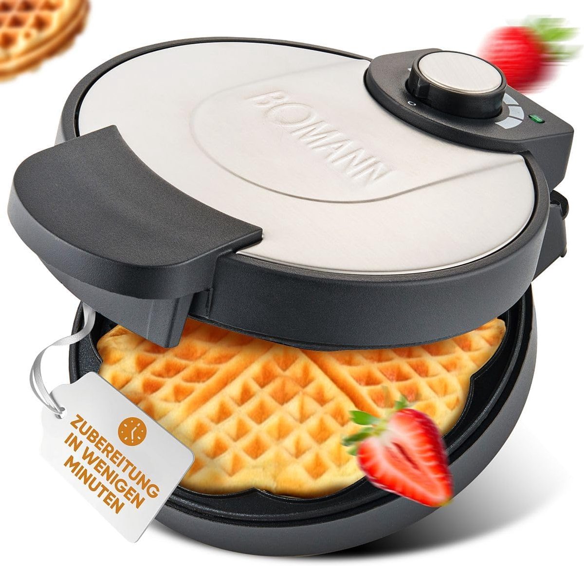 Elektrisch Wafelijzer - Wafelmachine 1000 Watt met Instelbare Thermostaat en Antiaanbaklaag
