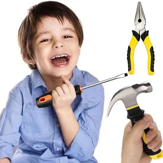 JOYIN Gereedschapsset voor kinderen, 19-delig, speelgoedgereedschap, met gereedschapsriem