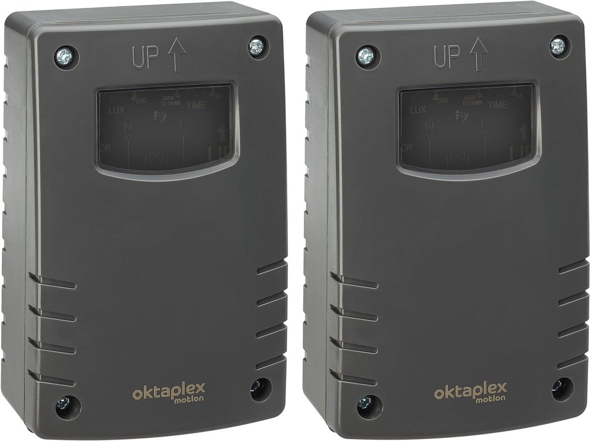 Set van 2 Schemerschakelaars voor Buiten met Uitschakeltimer - IP65 Waterdicht 230V - Antraciet