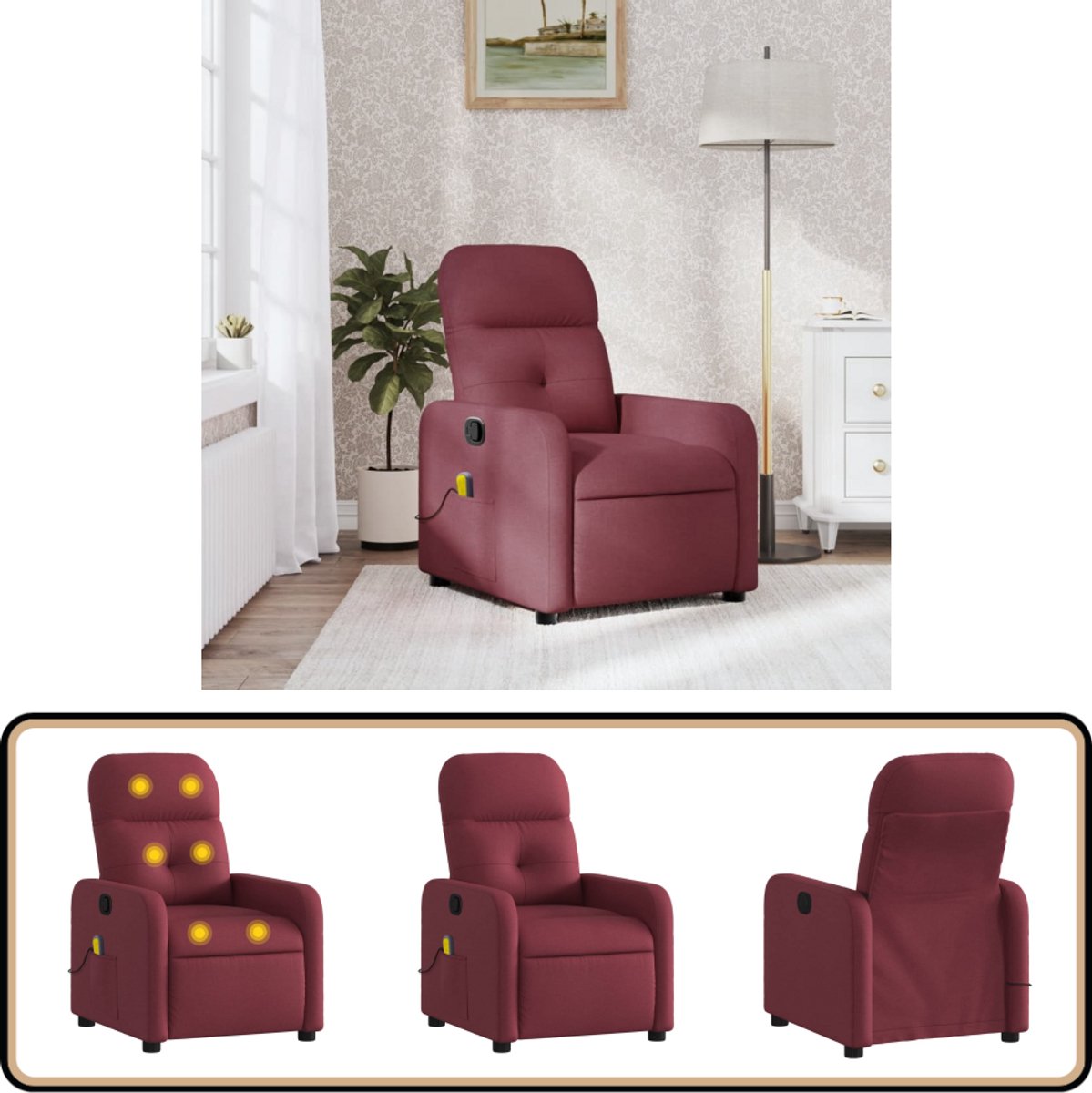 vidaXL Massagestoel Verstelbaar Stof (EAN: 8261347173433)