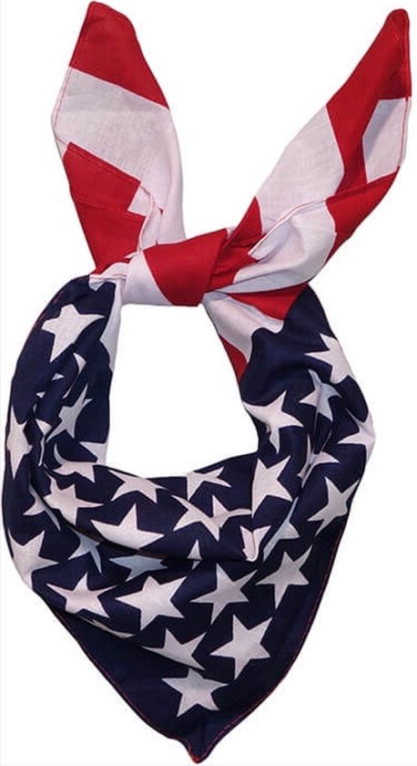 *** Haarband Bandana Zakdoek USA Print Blauw Rood Wit United States America Hoofdband Hoofddoek - Haal de Amerikaanse spirit in huis met Heble® - Bandana/Doek Amerikaanse Vlag 50x50! ***
