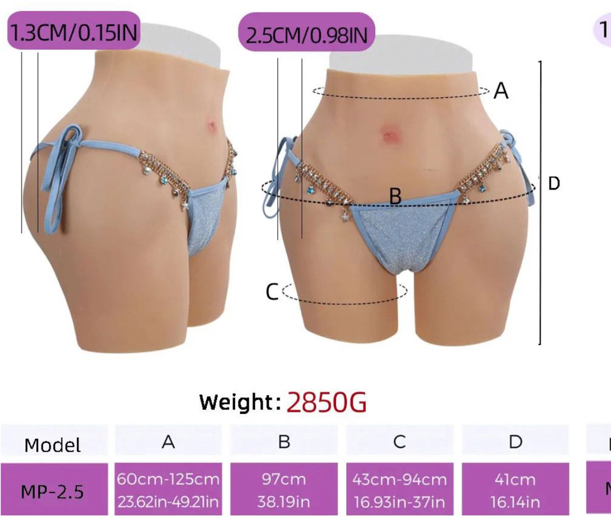 Siliconen vagina, siliconen billen- siliconen heupen- Vagina-broek-cosplay- travestie- crossdresser-bodysuit-big butt- 2850 gram