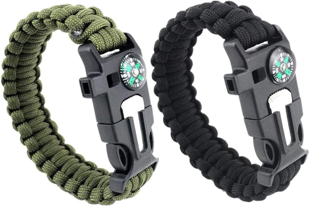 Paracord Survivalarmband - Multifunctioneel - 2 stuks