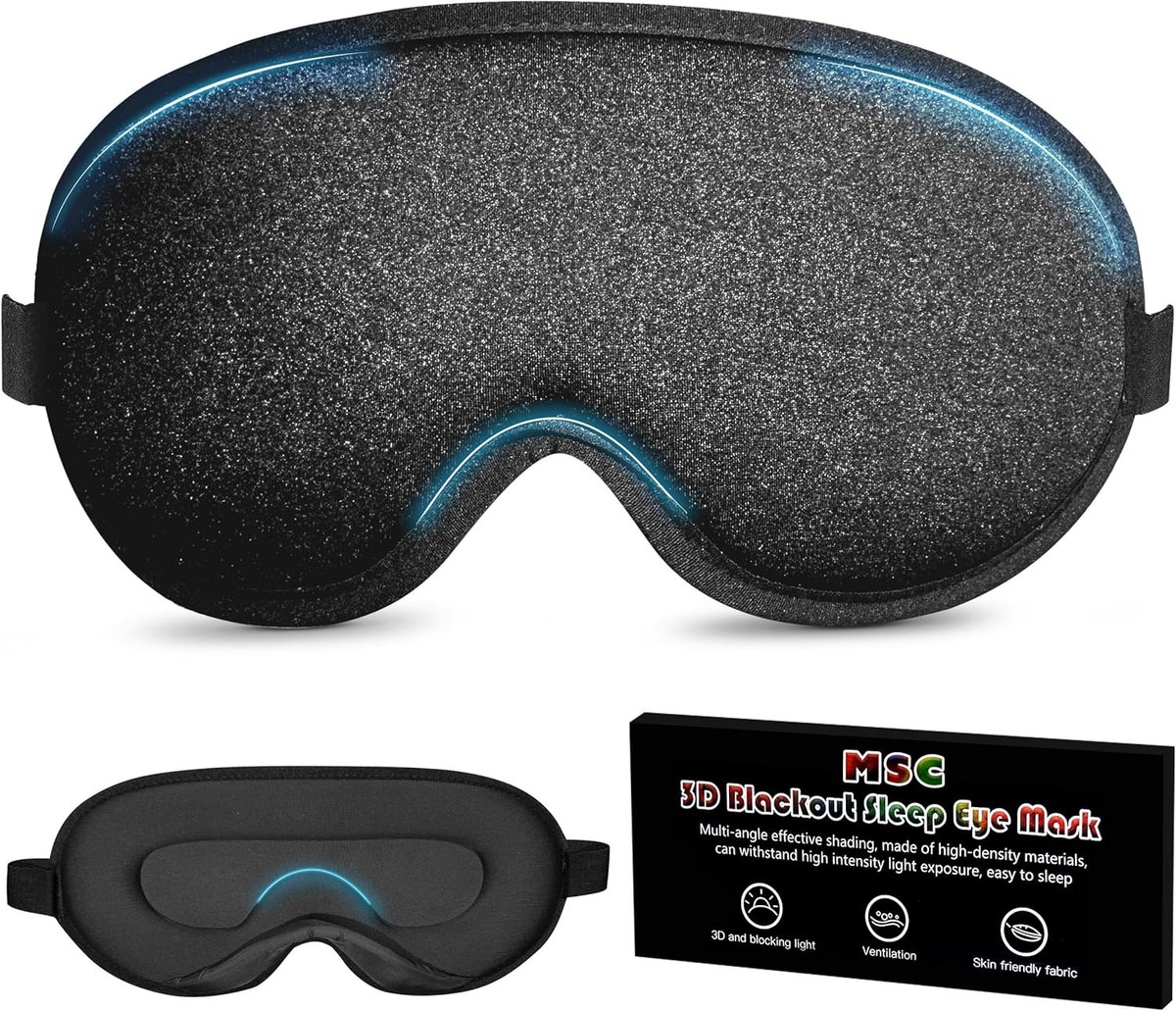 Verduisterend Slaapmasker met Ergonomisch Ontwerp voor Dames en Heren – Ultrapréttig en Ademend Oogmasker voor Reis en Thuis