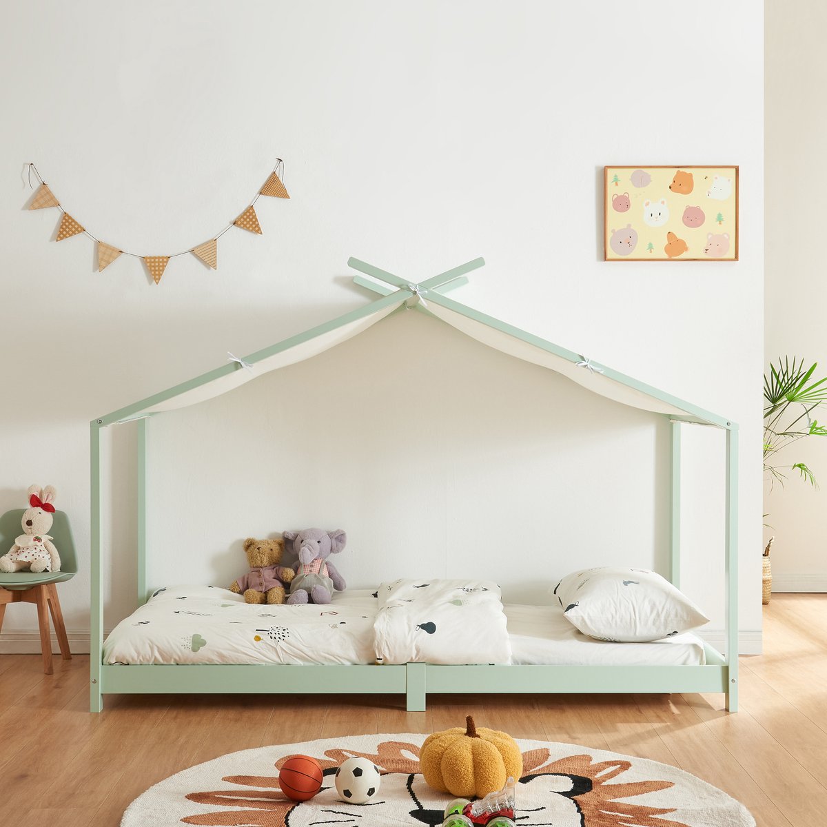 en.casa Kinderbed Brome huisbed 90x200 cm mint [en.casa]