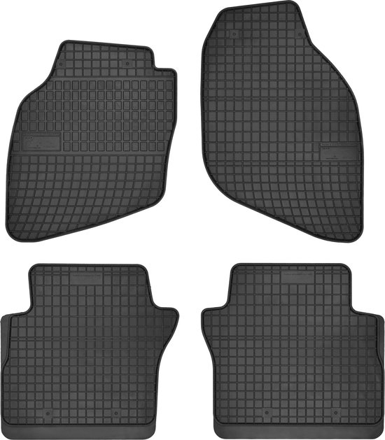 Zwarte Frogum rubbermatten met wafelpatroon voor Honda Jazz 2002-2008.