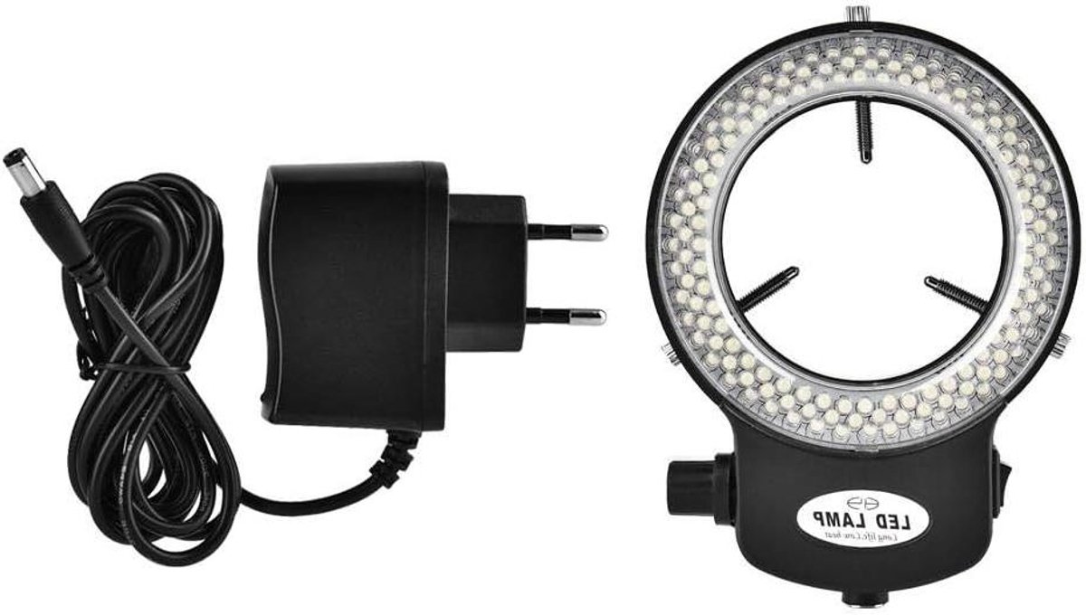 Ringlamp met 144 ledlampjes en instelbare helderheid - meer dan 18000 lux (EU plug zwart)