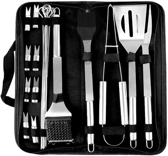 Coocnh 20 stuks Heavy Duty BBQ Grill Tool Set in Case - Het allerbeste ...