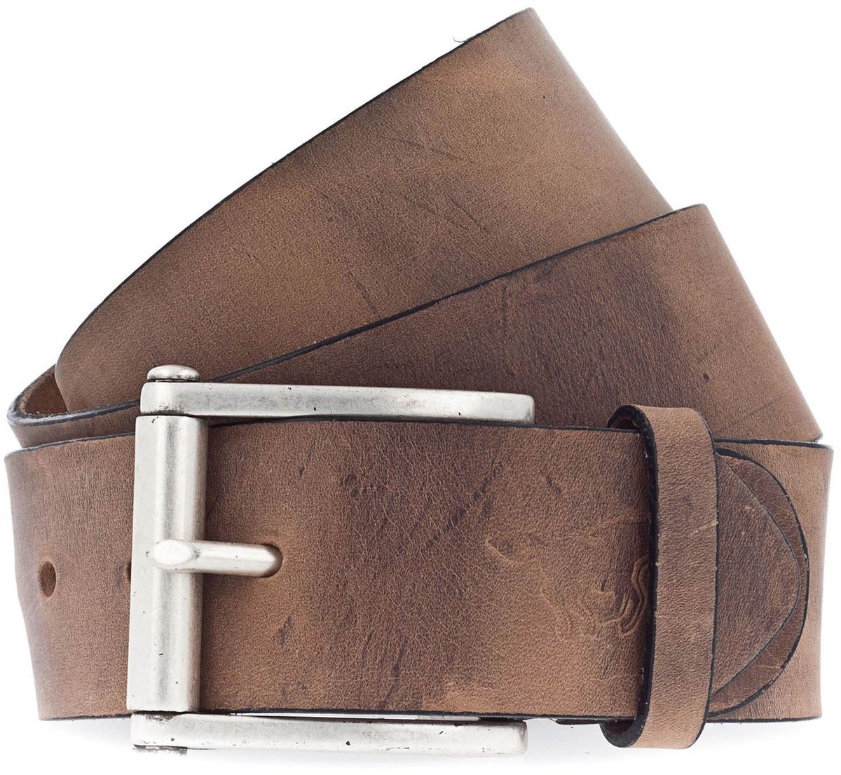 MUSTANG Leren riem Leather Belt 4.5 W85 Mid Brown bruine
