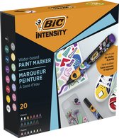 BIC Intensity Paint Markers - Verfstiften - Stiften voor Volwassenen - Diverse Kleuren - Watervaste Marker met Medium Pun - 20 Stuks