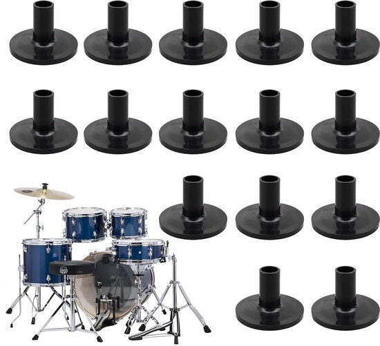 16 Stuks Bekkenhoezen Voor Trommelstandaard - Kunststof Cymbal Stand Sleeves Zwart