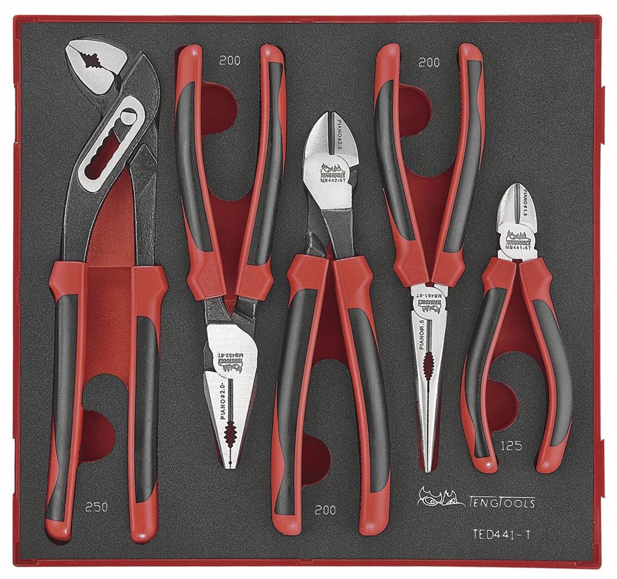 Tangenset TPR Foam 2 tray 5 delig Teng Tools TED441-T