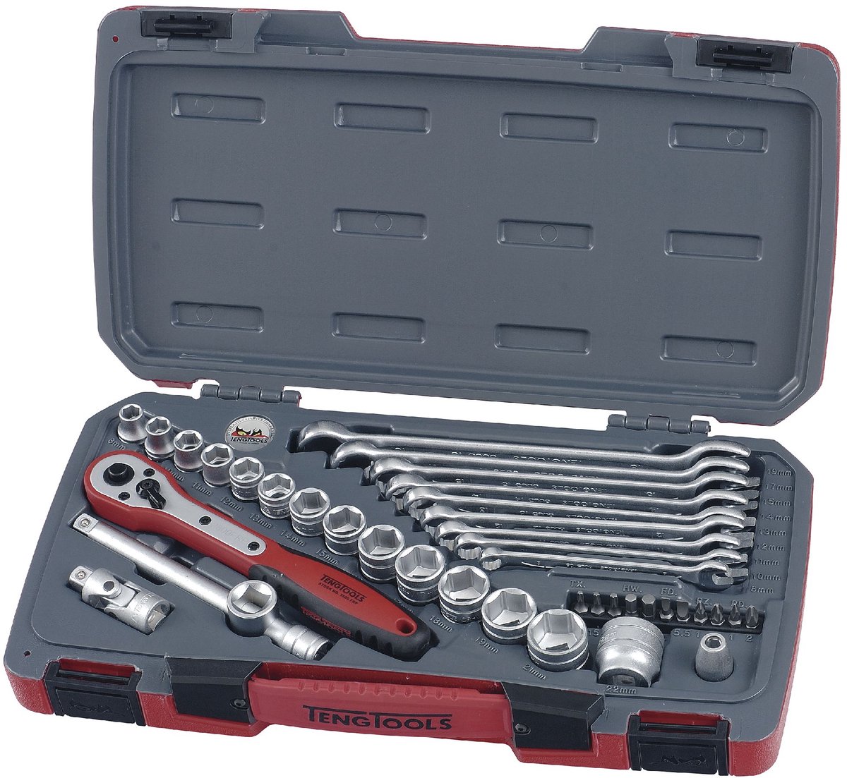 Doppen-, bits- en sleutelset 3/8 19-22mm 40 dlg Teng Tools T3840