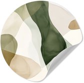 WallCircle® - Cercle de papier peint 50x50 cm - Stickers muraux Japandi - Abstrait - Vert - Cercle mural salon - Cercle mural chambre - Décoration de chambre autocollante - Accessoires de Décoration murale
