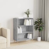 The Living Store Boekenkast - Betongrijs - 69.5 x 32.5 x 90 cm - Bewerkt hout en metaal